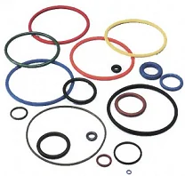 Assorted coloured O-rings in a range of sizes